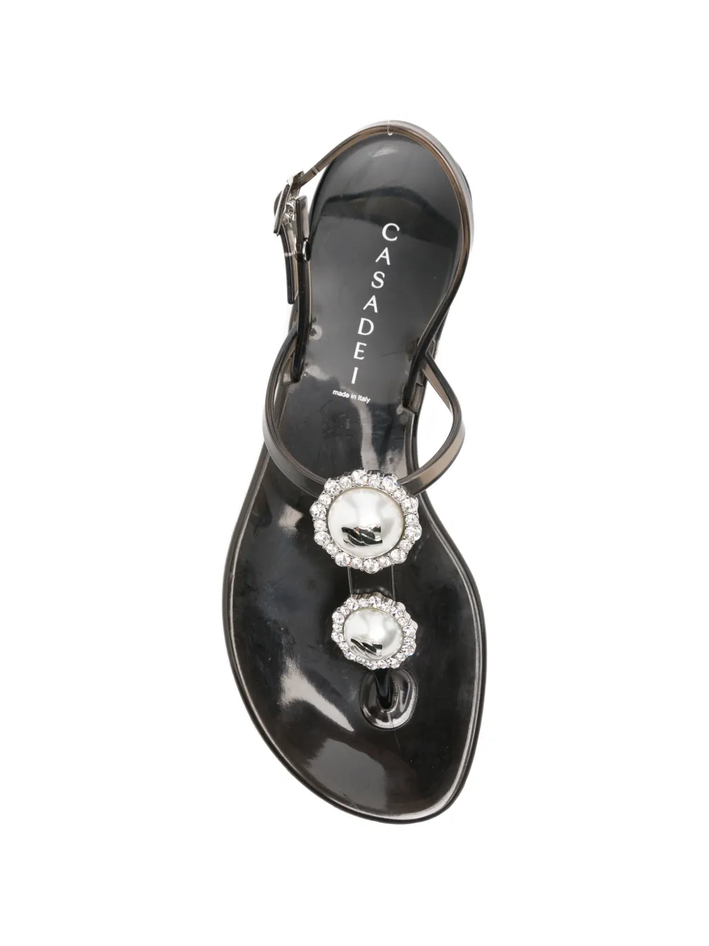 Casadei faux-pearl embellished sandals Wit