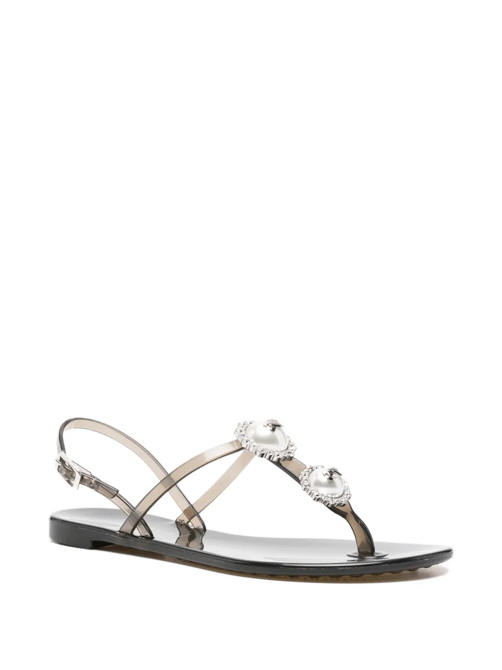 Casadei faux-pearl embellished sandals Wit