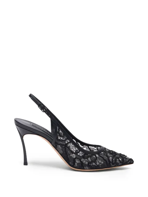 Casadei Chantilly Blade lace heel pumps