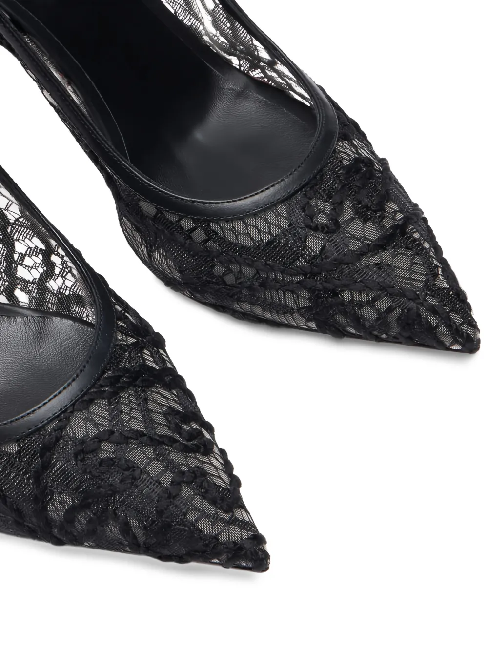 Casadei Chantilly Blade pumps met kanten hak Zwart