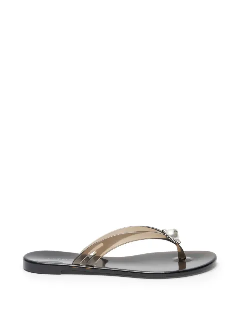 Casadei pearl embellished flip-flops