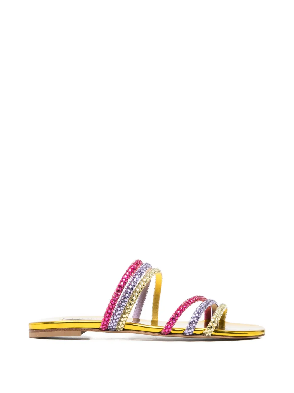 Casadei crystal-embellished metallic-finish sandals Goud