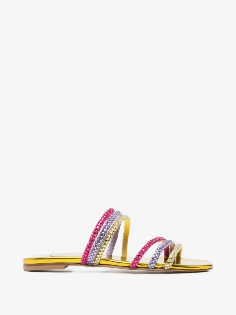 Casadei Diana Sandalen im Metallic-Look mit Kristallen