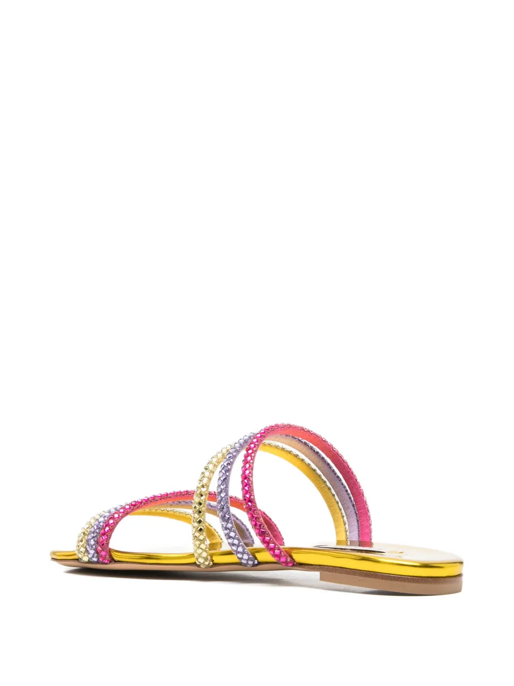 Casadei crystal-embellished metallic-finish sandals Goud