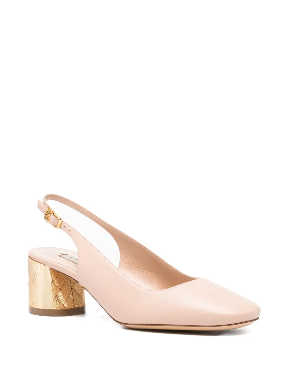 Casadei Minorca woven-block-heel slingback sandals Roze