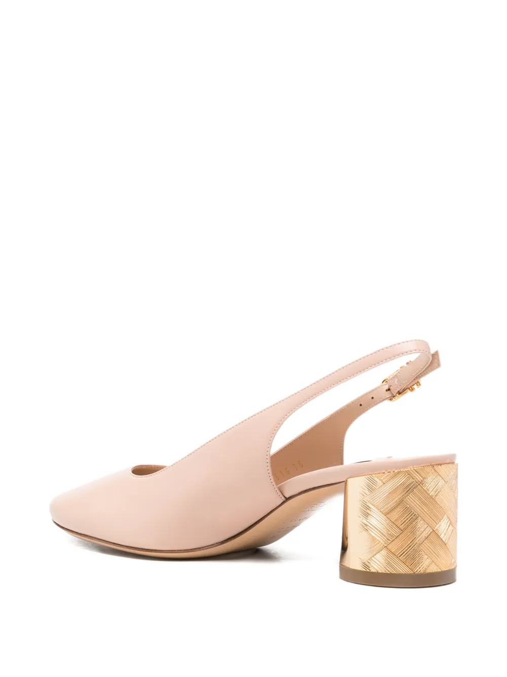 Casadei Minorca woven-block-heel slingback sandals Roze