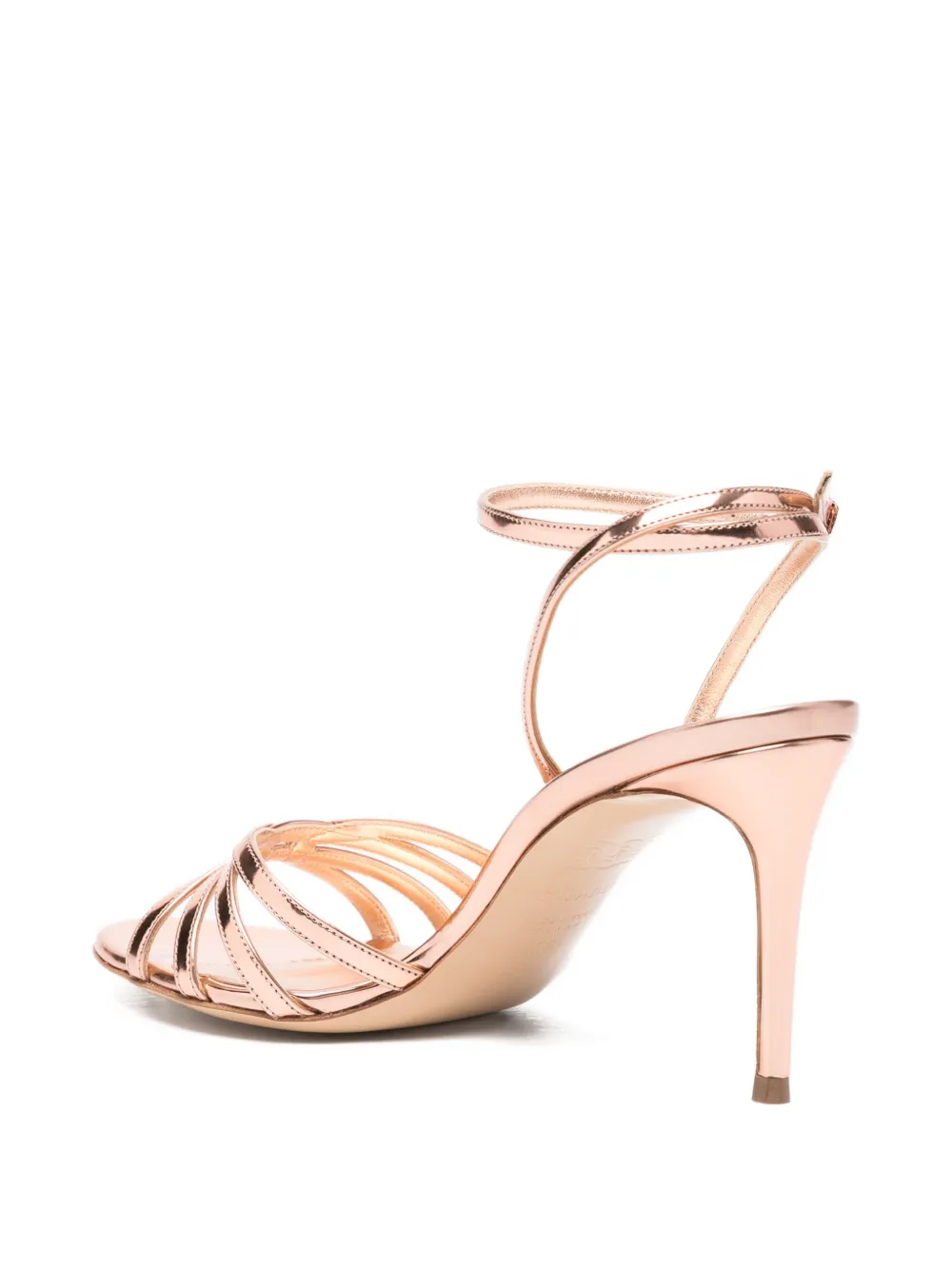 Casadei strappy metallic sandals Roze