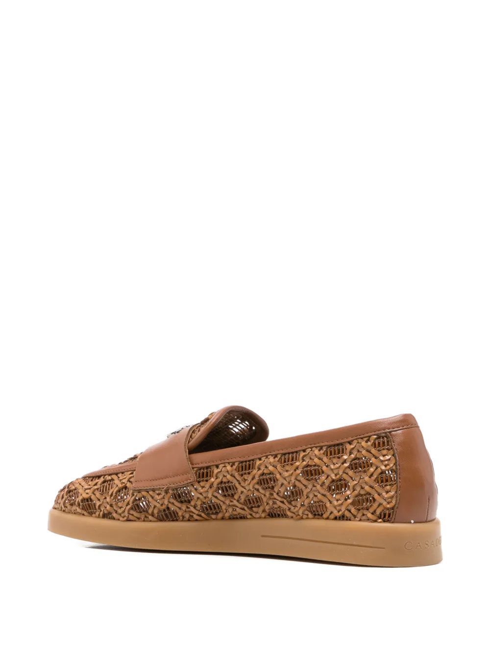 Casadei woven logo-plaque loafers Bruin
