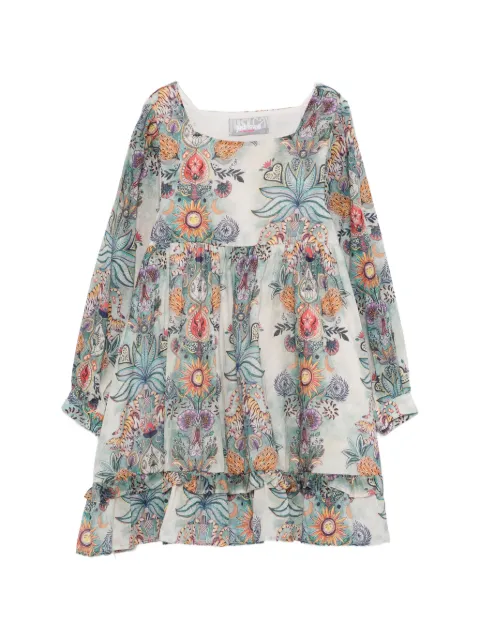 Roberto Cavalli Junior Little Rogue ruffled long-sleeve dress