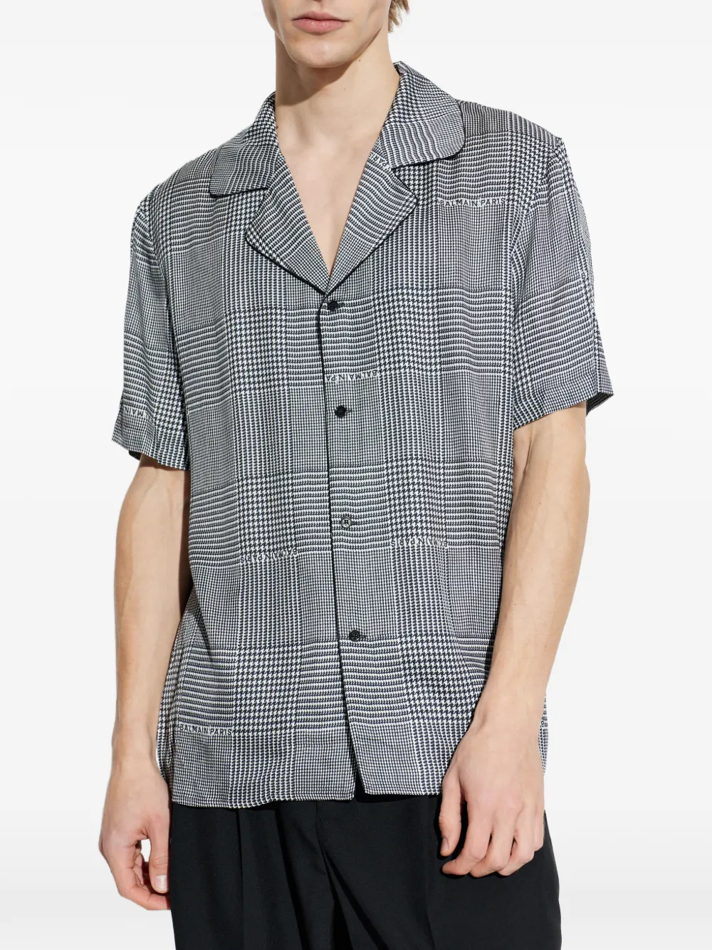  Balmain Houndstooth-pattern Shirt - Black 