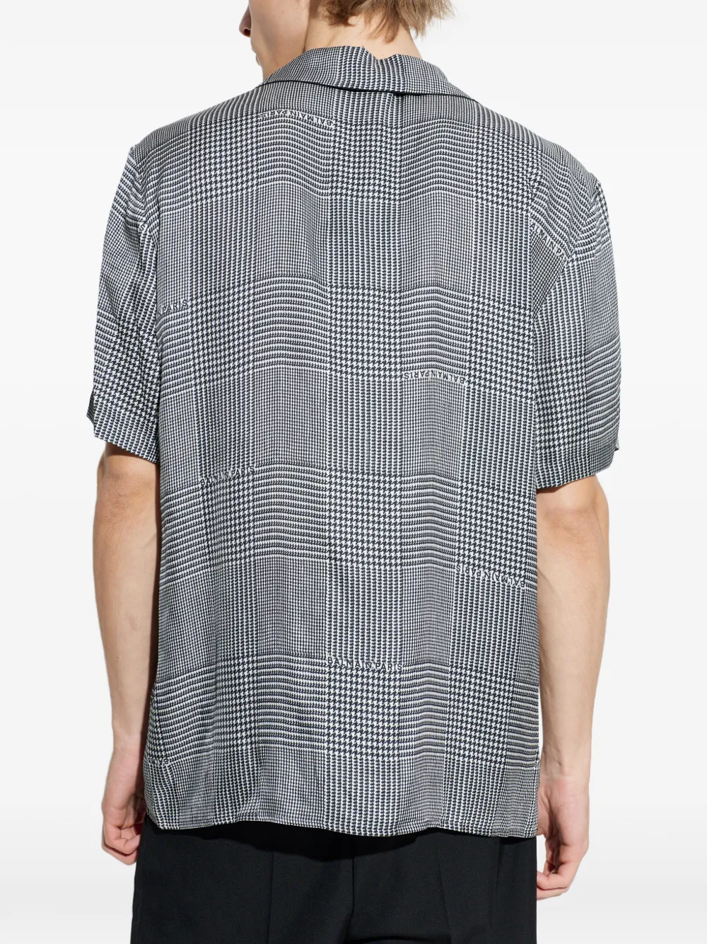 Balmain Overhemd met pied-de-poule print Zwart