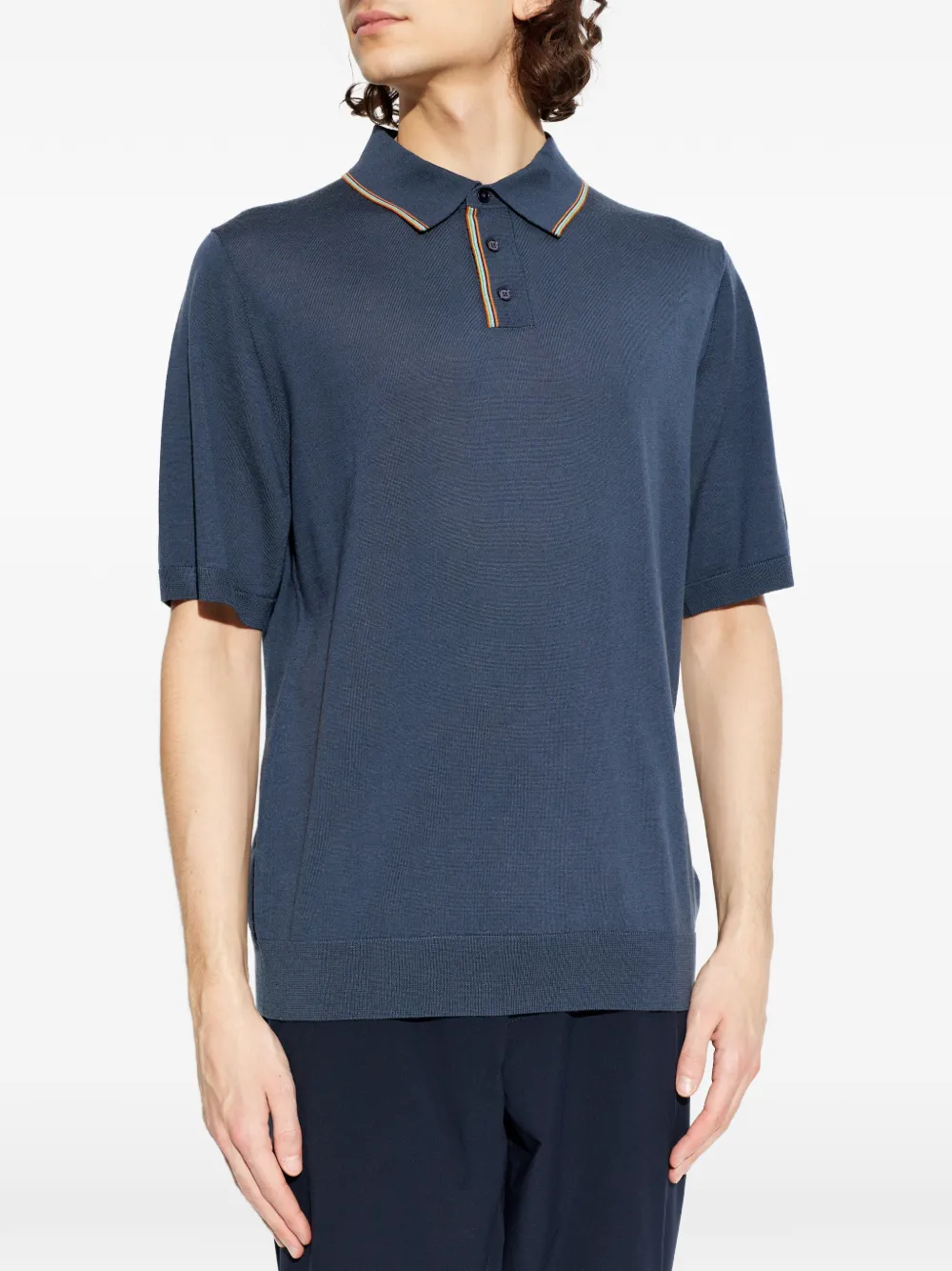 Paul Smith Poloshirt met gestreept detail Blauw