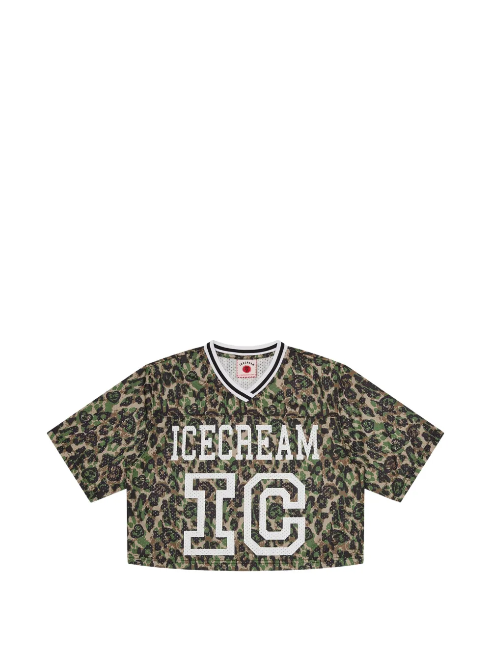 ICECREAM camouflage V-neck T-shirt - Verde