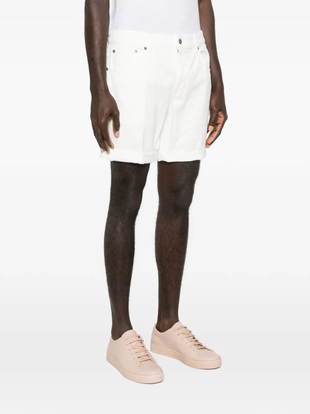  Dondup Rolled-hem Shorts - White 