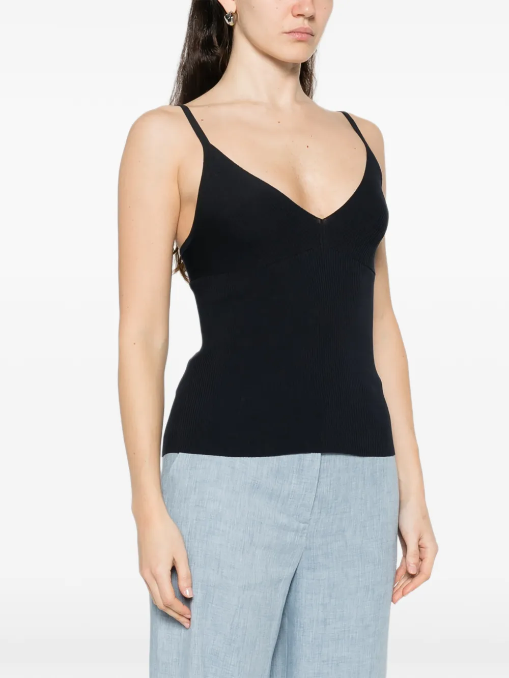  P.a.r.o.s.h. V-neck Knit Top - Blue 