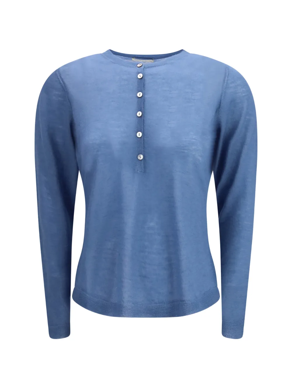 MIRROR IN THE SKY buttoned henley top - Blau
