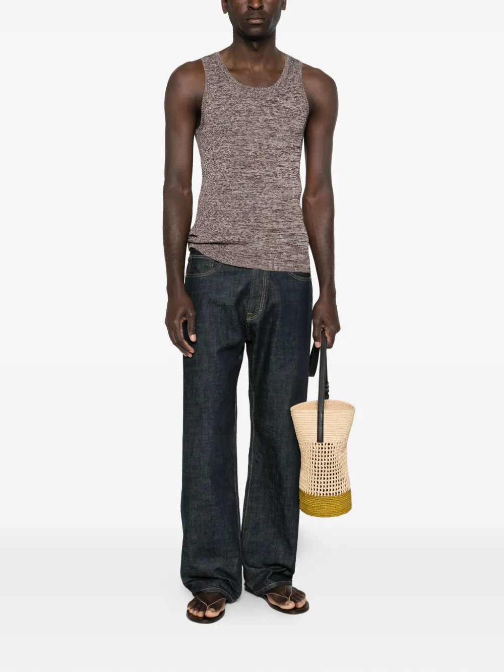 Prada Gebreide katoenen tanktop Bruin