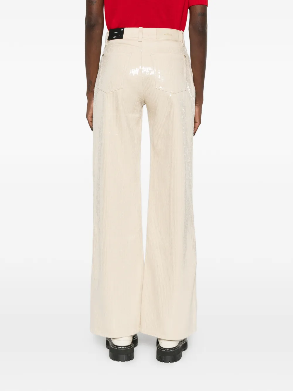 7 For All Mankind Lotta jeans met riemlus zak Beige