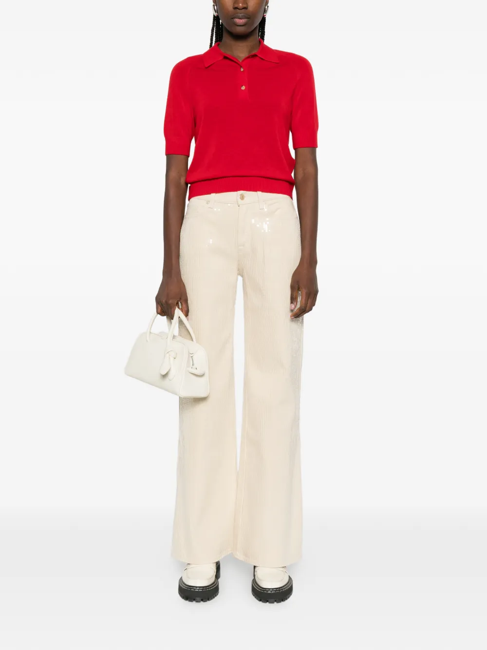 7 For All Mankind Lotta jeans met riemlus zak Beige