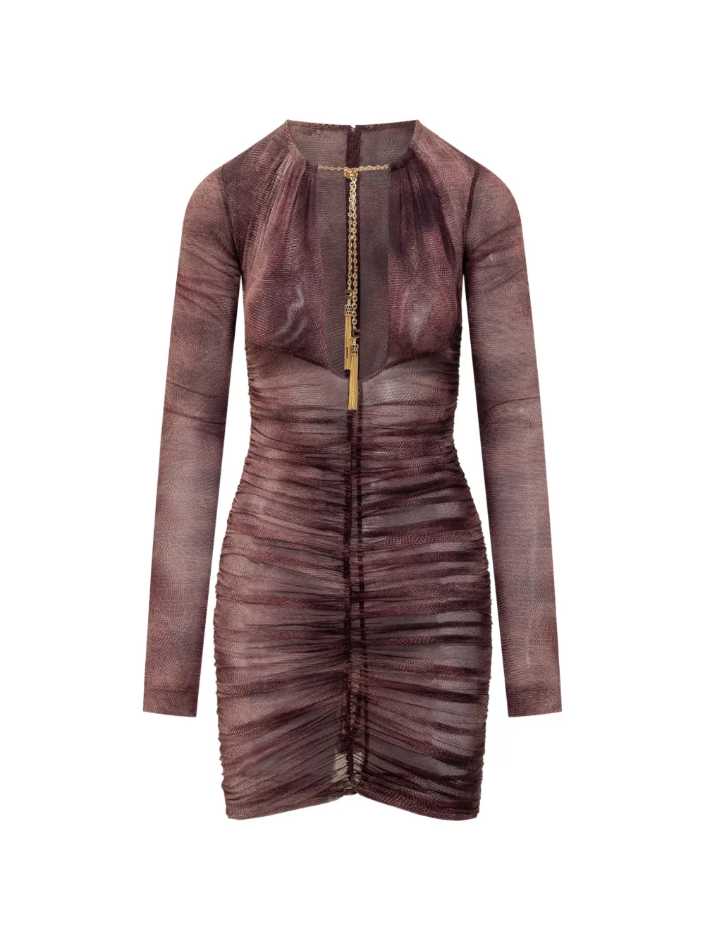 Elisabetta Franchi chain-neck mini dress - Marrone