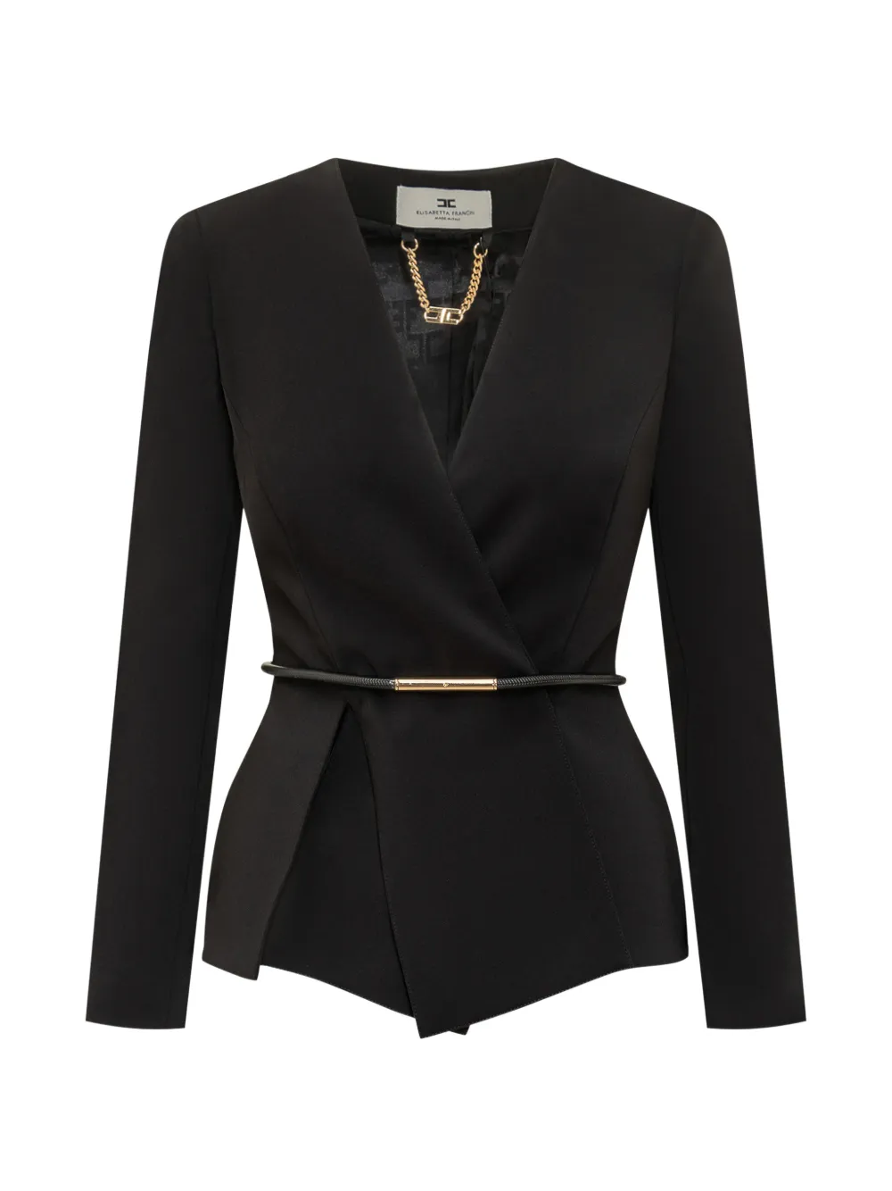 Elisabetta Franchi V-neck belted blazer - Nero