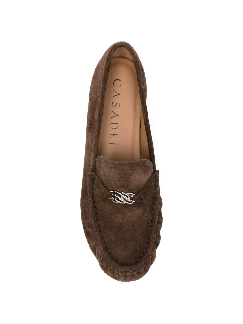 Casadei C-Chain suede loafers Bruin