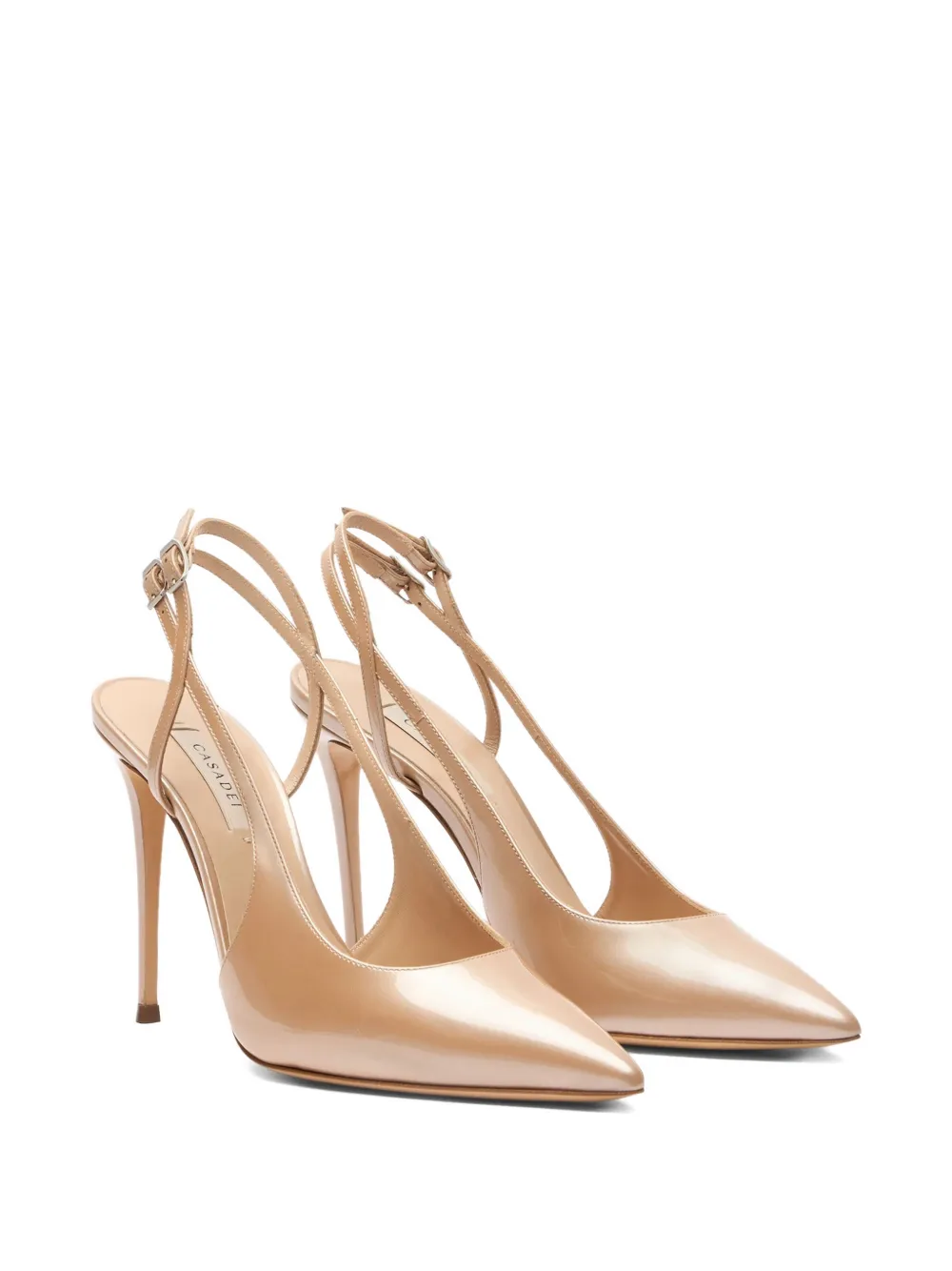Casadei Julia Samurai pumps met puntige neus Beige