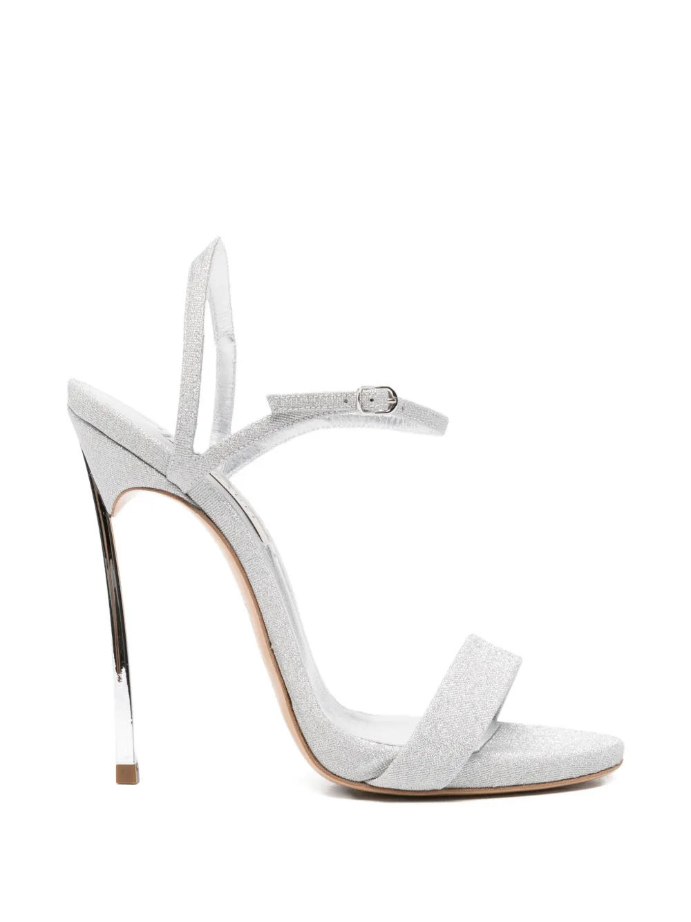 Casadei Blade V-Celebrity Solar Eclipse glittered sandals - Argento