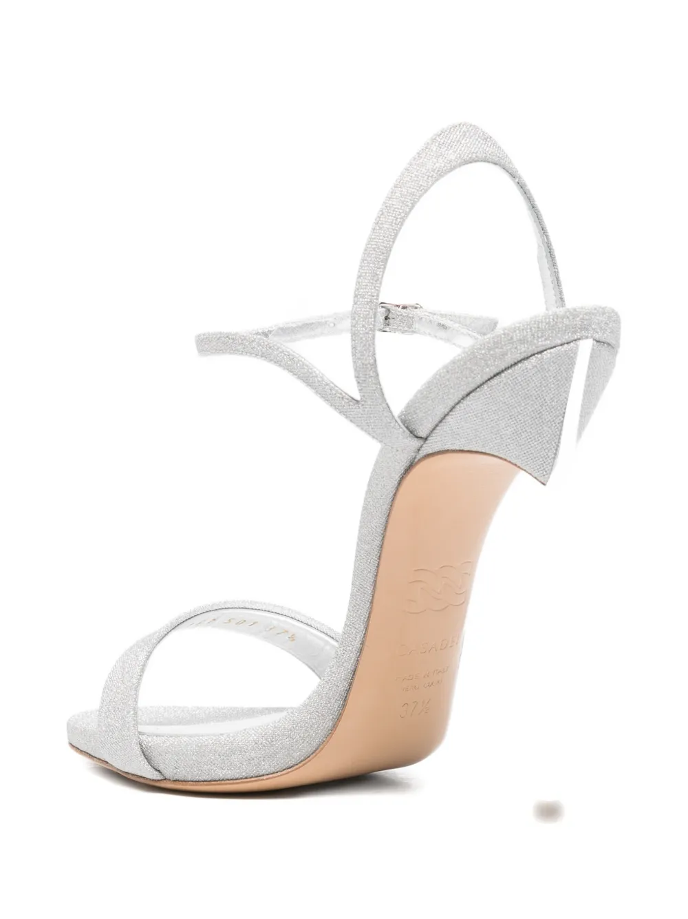 Casadei Blade V-Celebrity Solar Eclipse glittered sandals Zilver