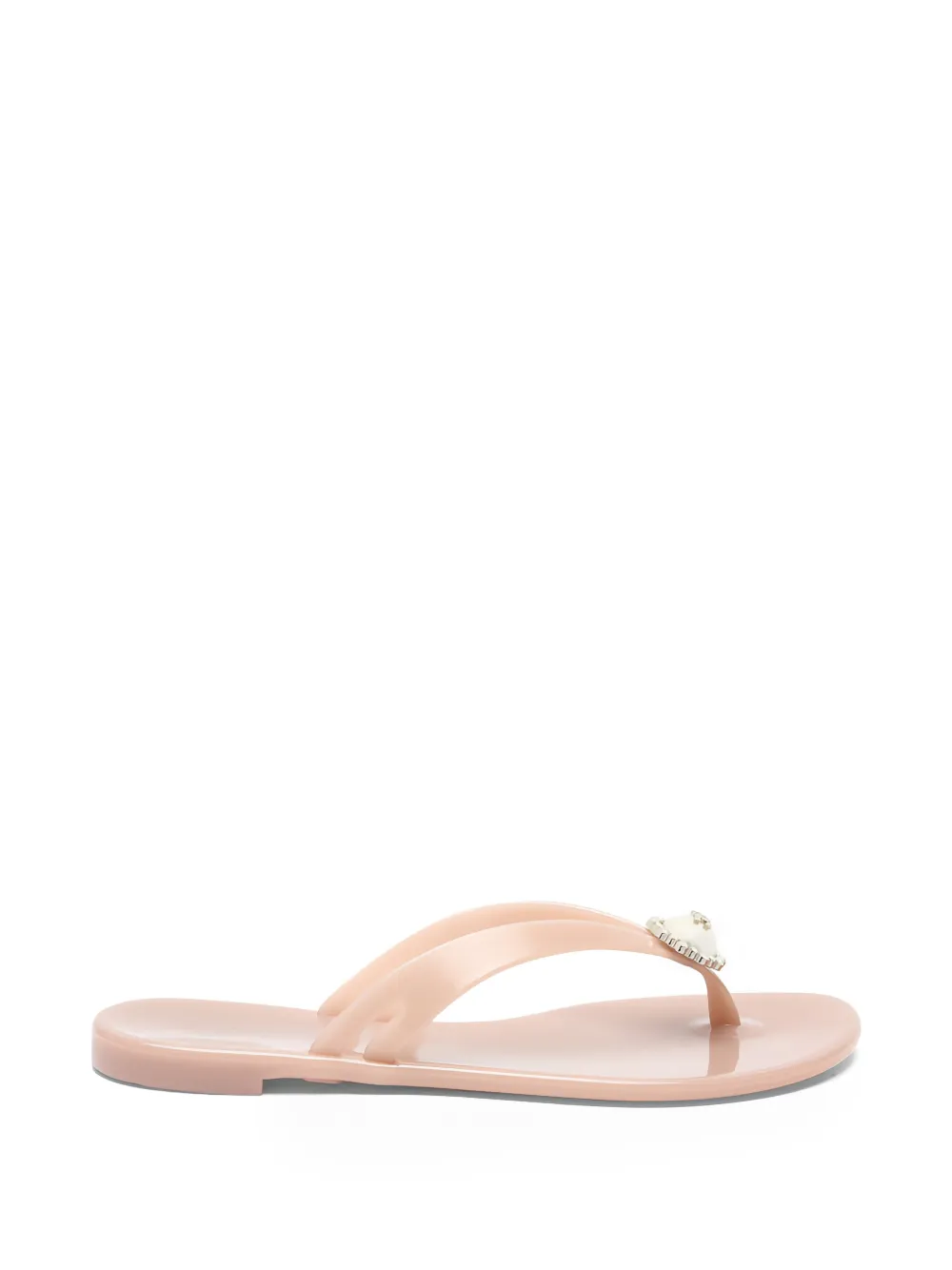 Casadei Jelly slippers verfraaid met parels Beige