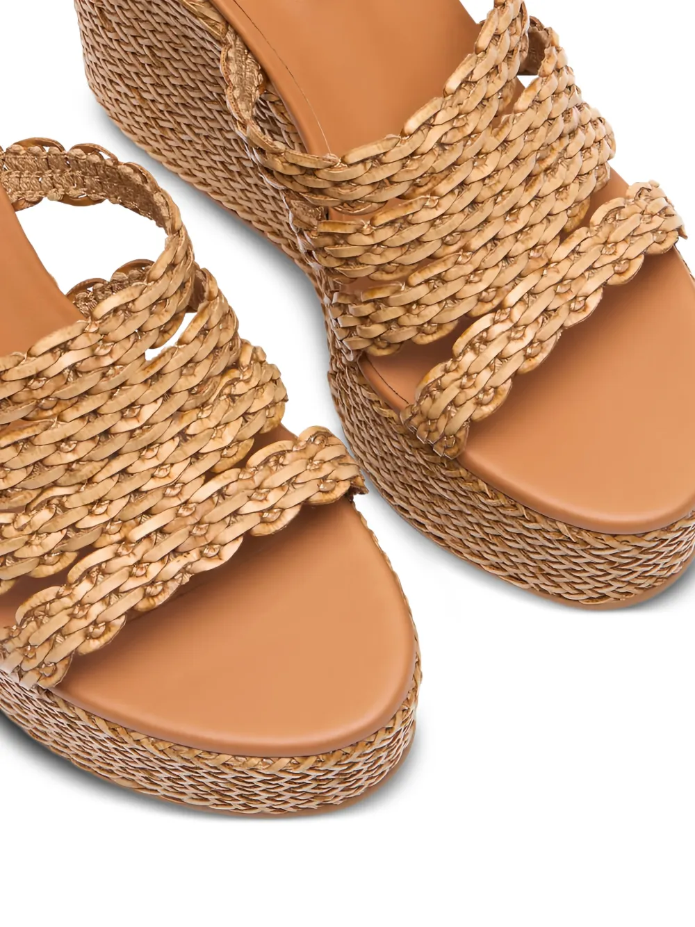 Casadei Cuña Avenue geweven muiltjes Beige