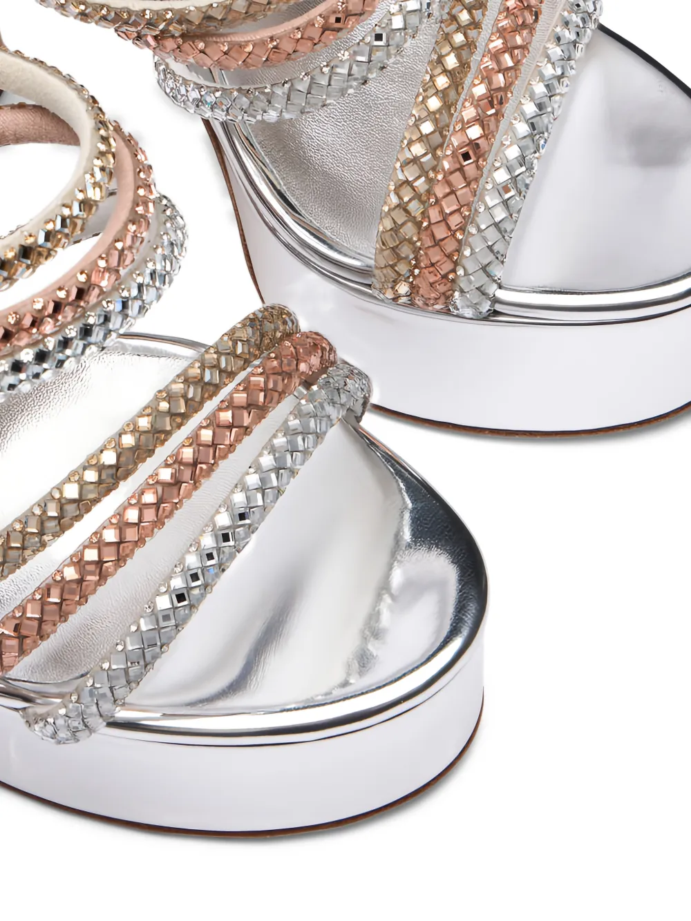 Casadei Patty Andromeda sandalen verfraaid met plateauzool Zilver