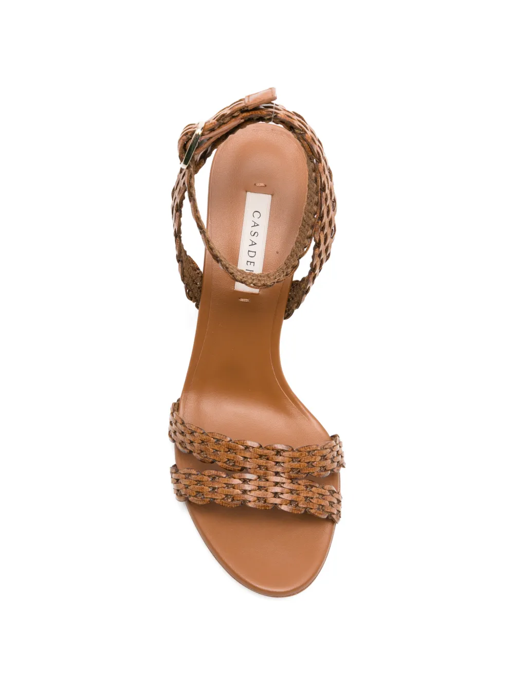 Casadei Julia Avenida woven-strap ankle-buckle sandals Bruin