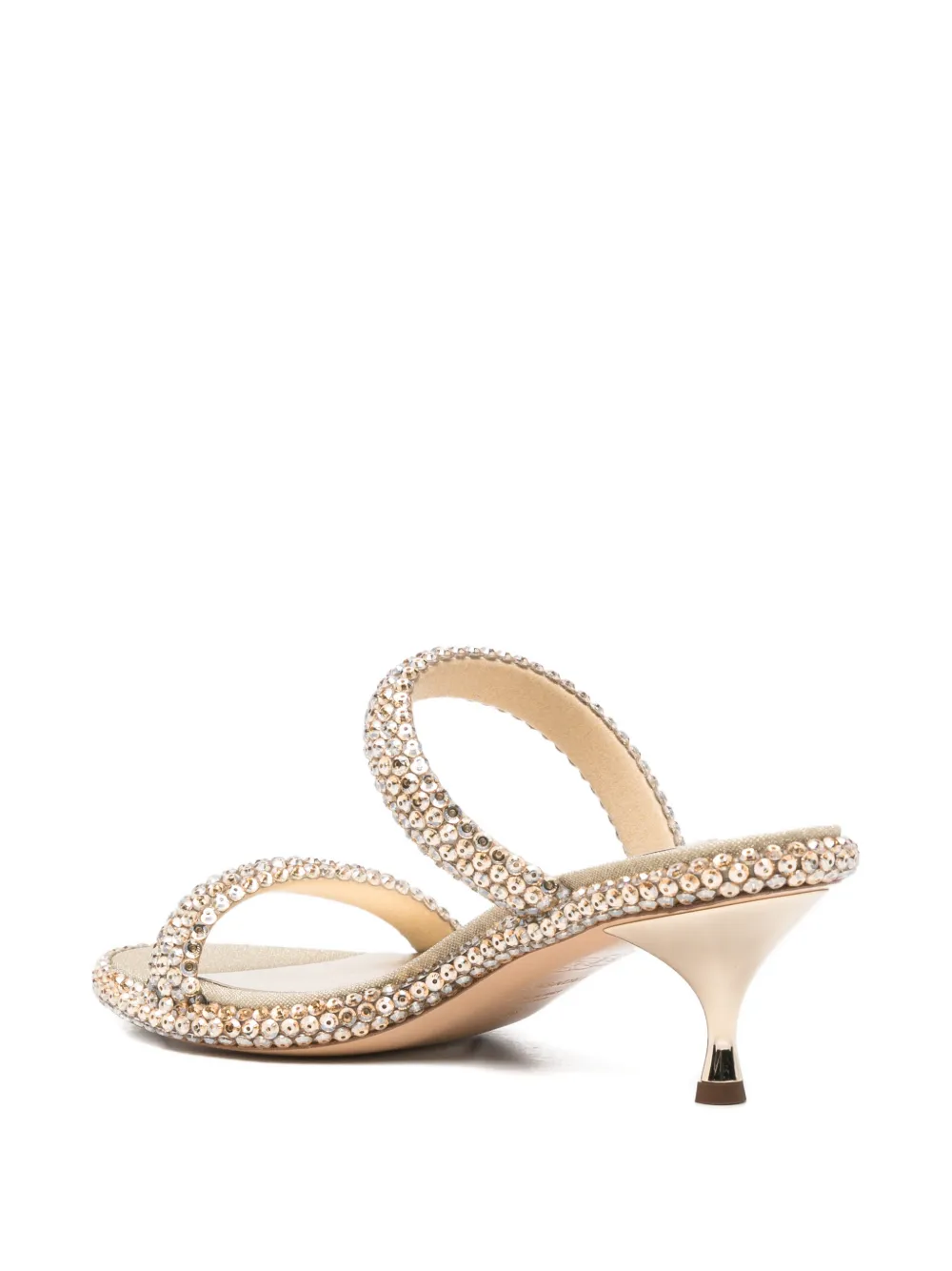 Casadei Sirio crystal-embellished kitten-heel sandals Goud