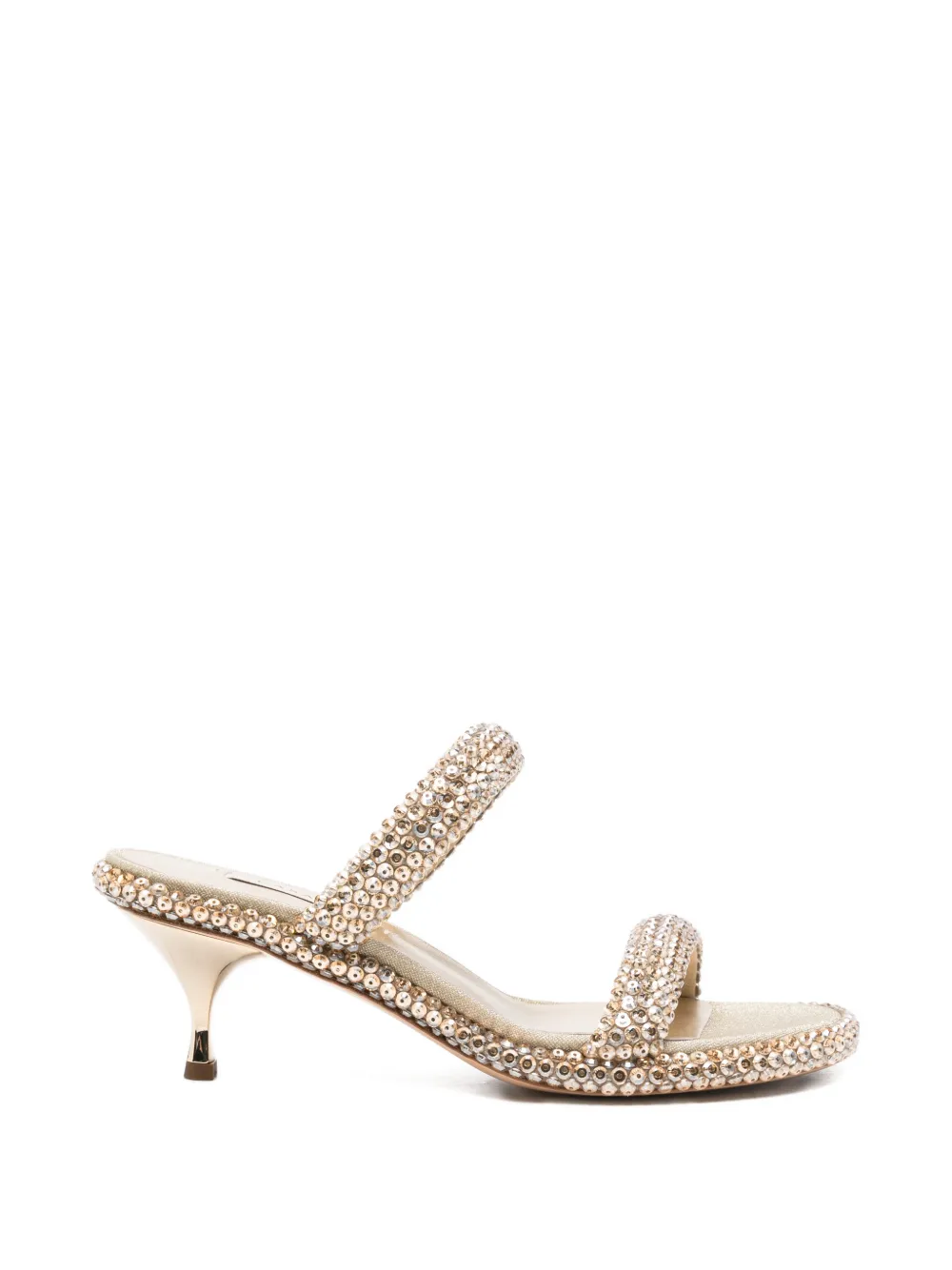 Casadei Sirio crystal-embellished kitten-heel sandals - Oro