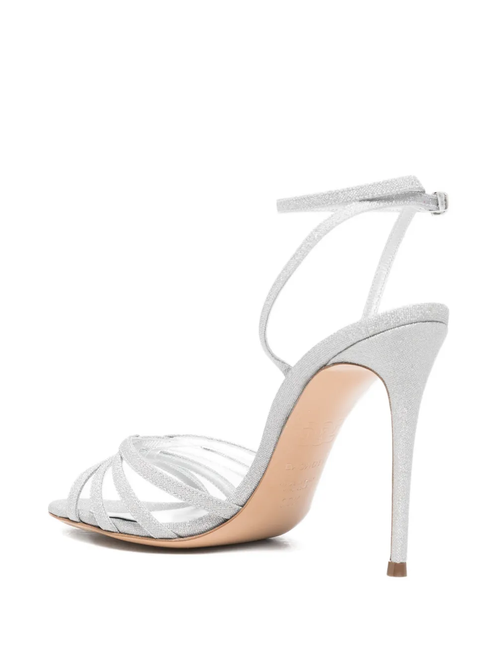 Casadei glitter-effect strappy sandals Zilver