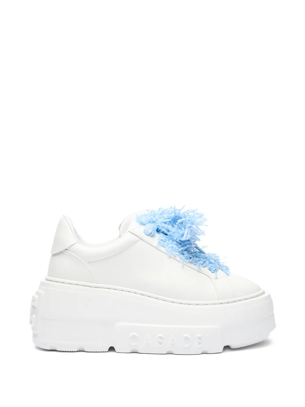 Casadei Sneakers in pelle con plateau - Bianco