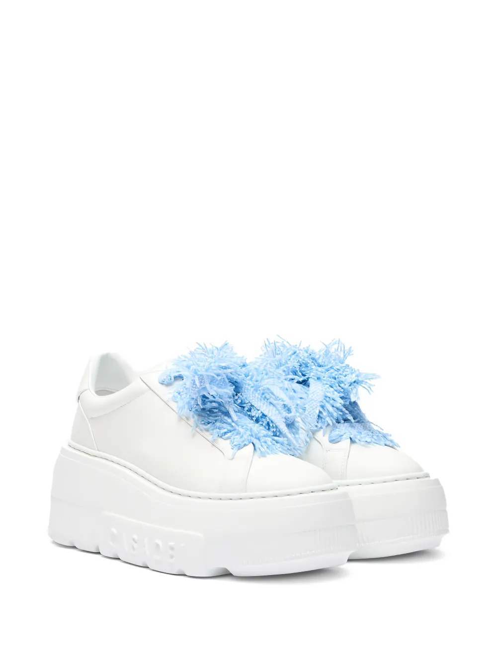 Casadei Leren sneakers met plateauzool Wit