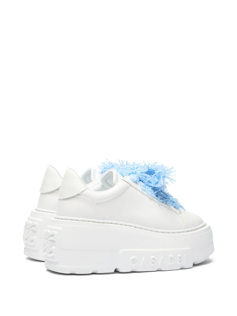 Casadei Leren sneakers met plateauzool Wit