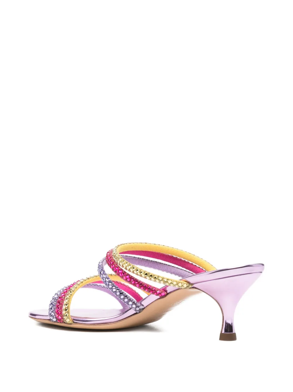 Casadei crystal-embellished metallic sandals Paars