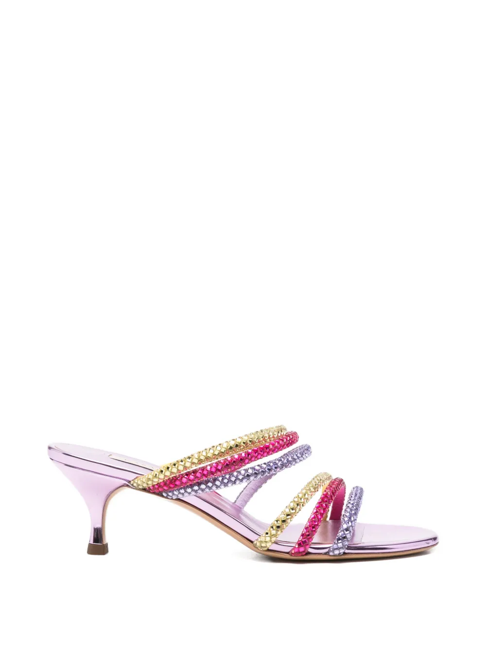 Casadei crystal-embellished metallic sandals - Purple