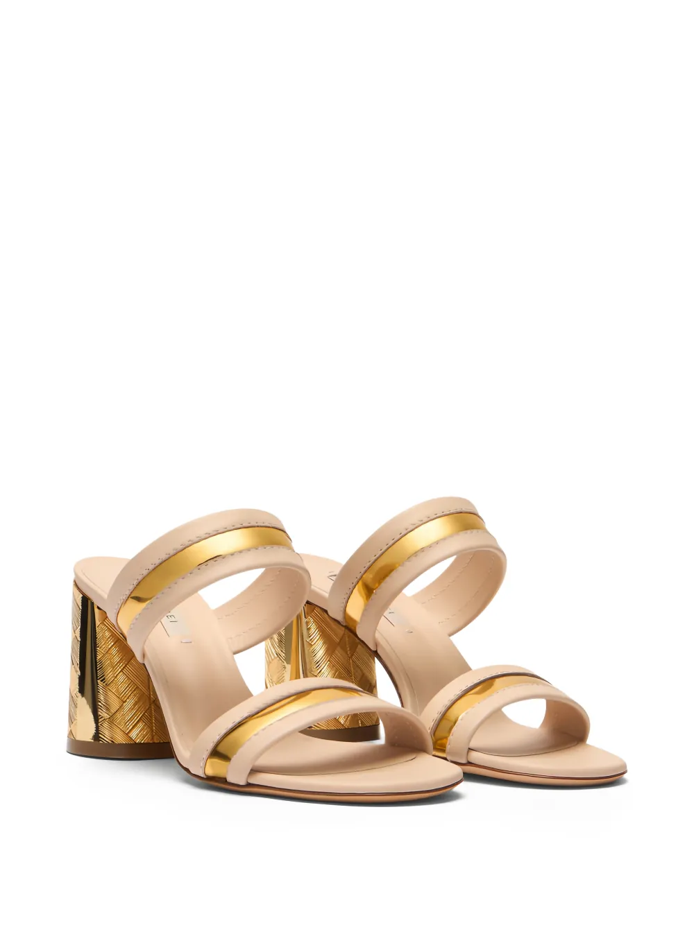 Casadei Cleo Reflex geweven sandalen met metallic afwerking Beige
