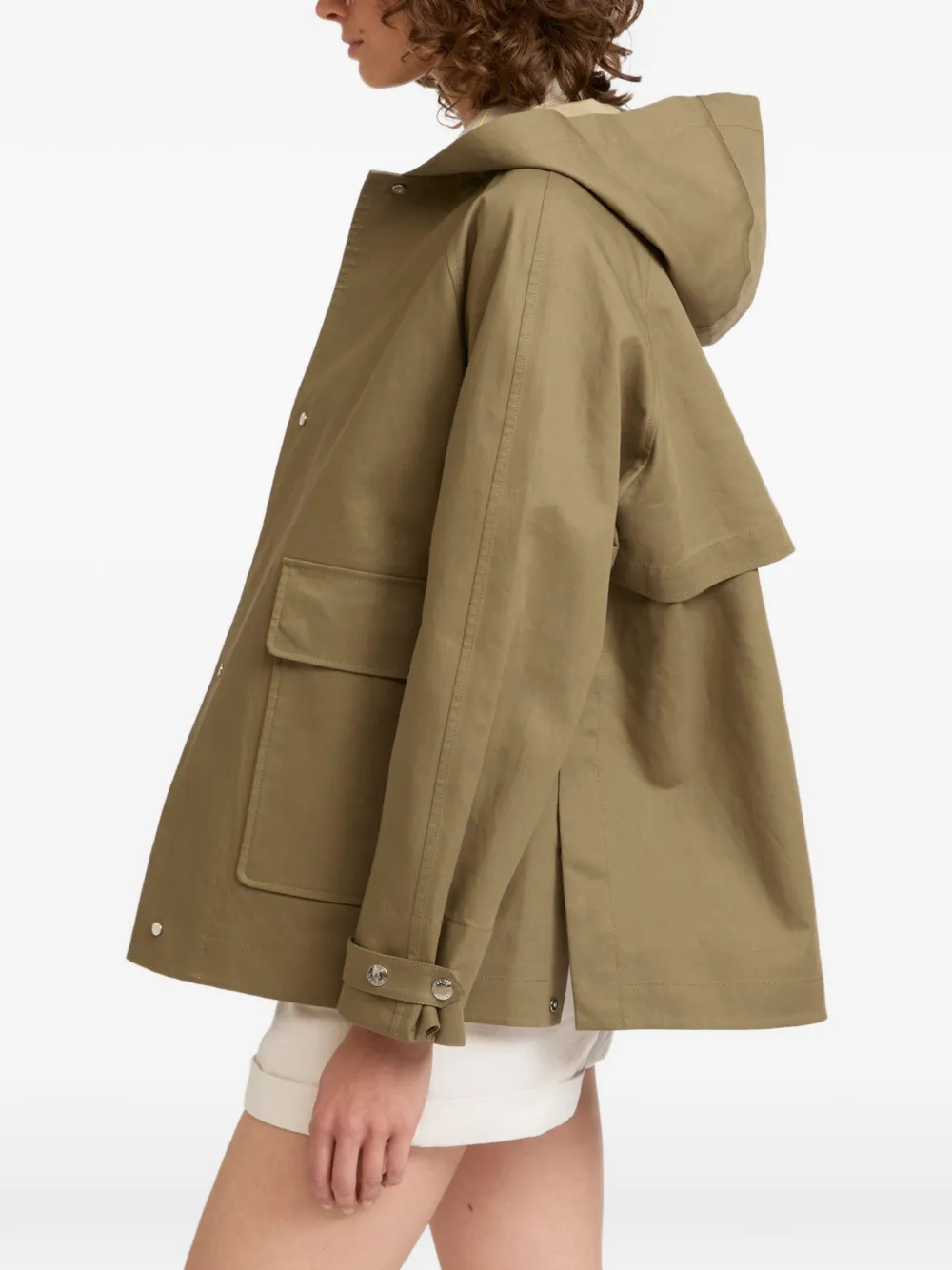  Yves Salomon Hooded Two-tone Jacket - Neutrals 