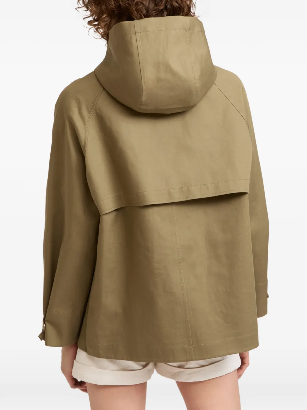 Yves Salomon Tweekleurig jack met capuchon Beige