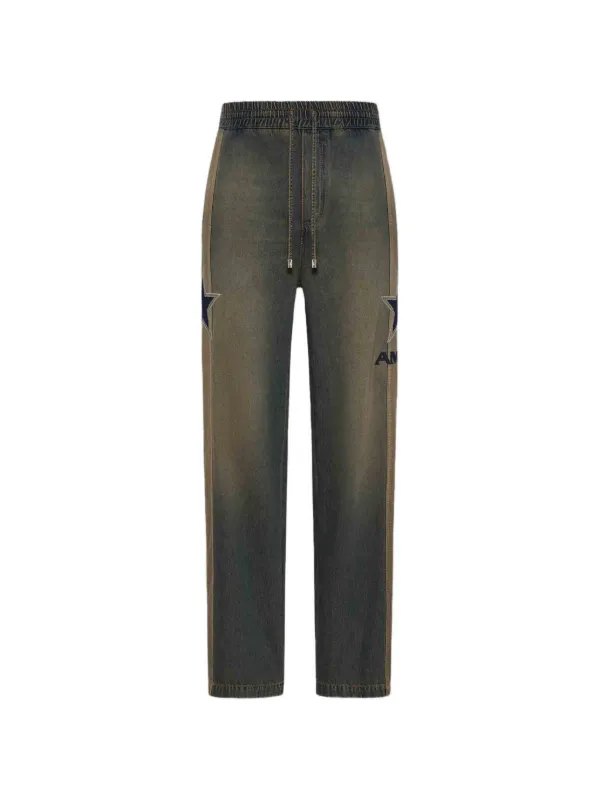 Amiri Sport Denim Track Pants in Blue