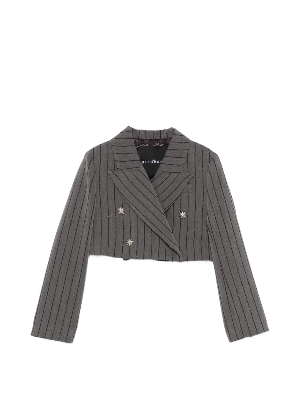 John Richmond Junior pinstripe embellished jacket - Grey