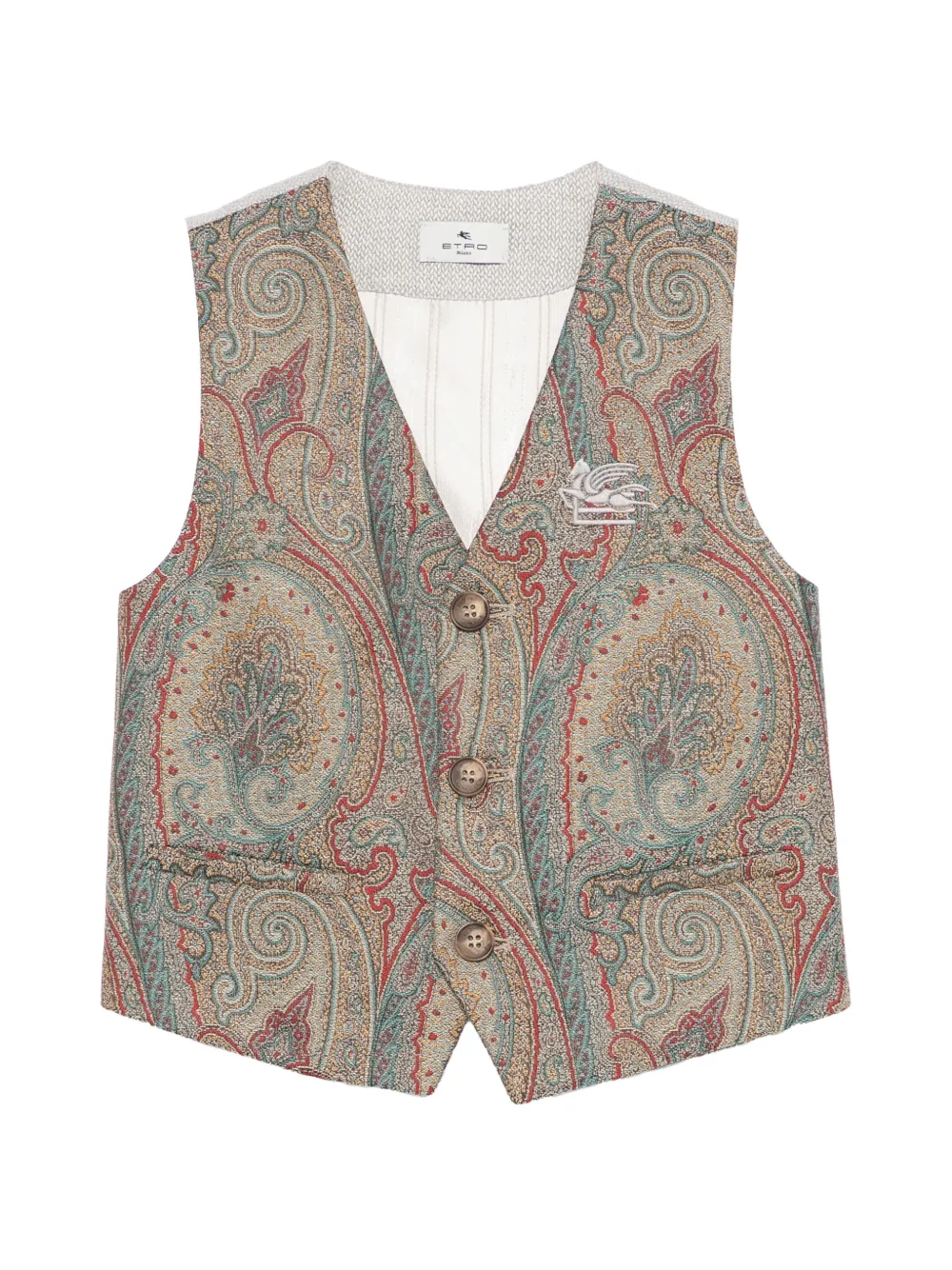 ETRO KIDS paisley button waistcoat - Nude