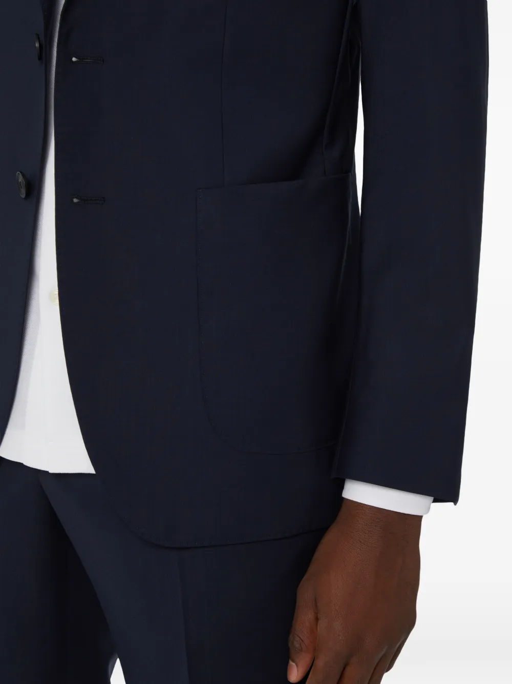 Boggi Milano Effen wollen blazer Blauw