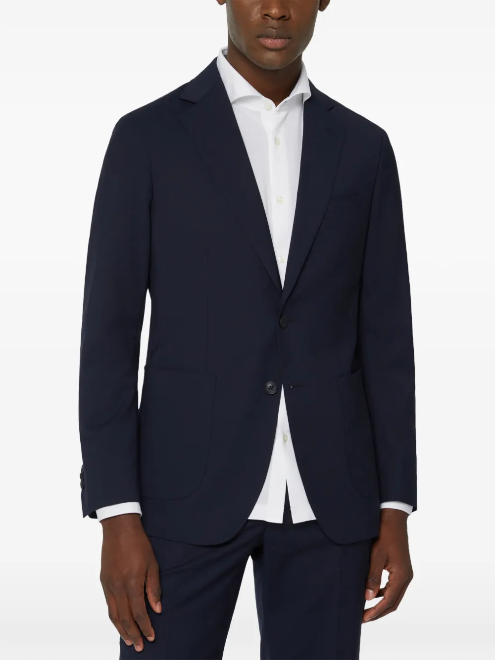 Boggi Milano Effen wollen blazer Blauw