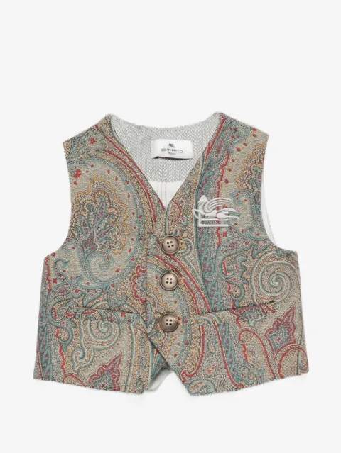 ETRO KIDS chaleco con botones de cachemira
